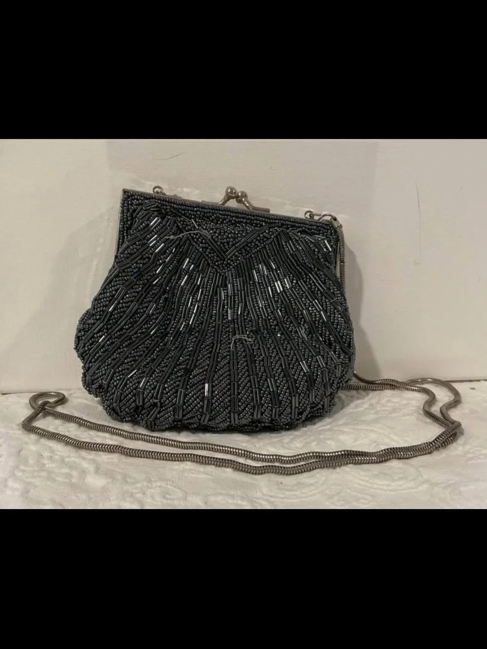 Shell-shaped evening clutch (with optional strap)